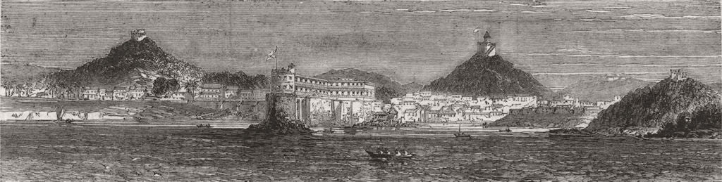GHANA. Ashanti war. Cape Coast Castle 1873 old antique vintage print picture